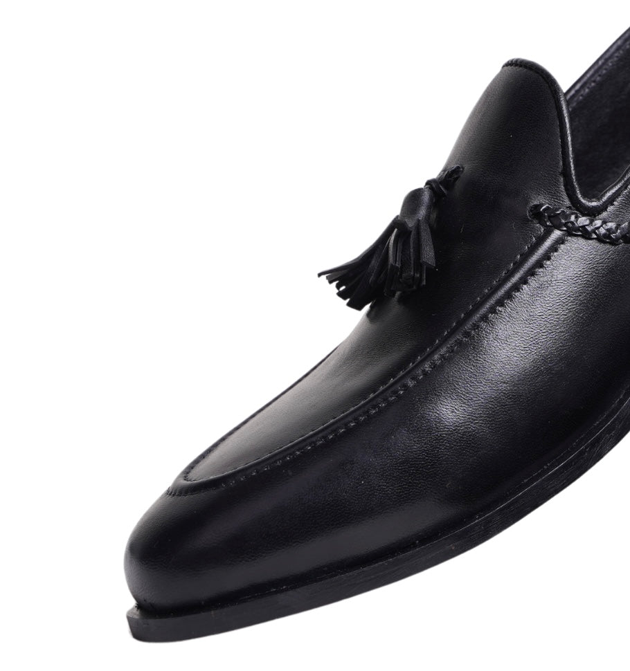 Charcoal Tassel Loafers